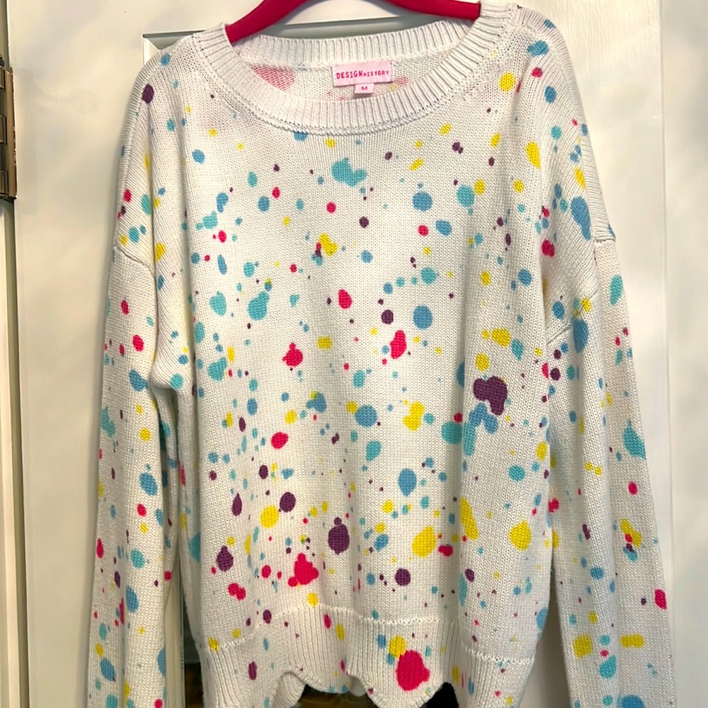 Girls sweater - splash paint detail